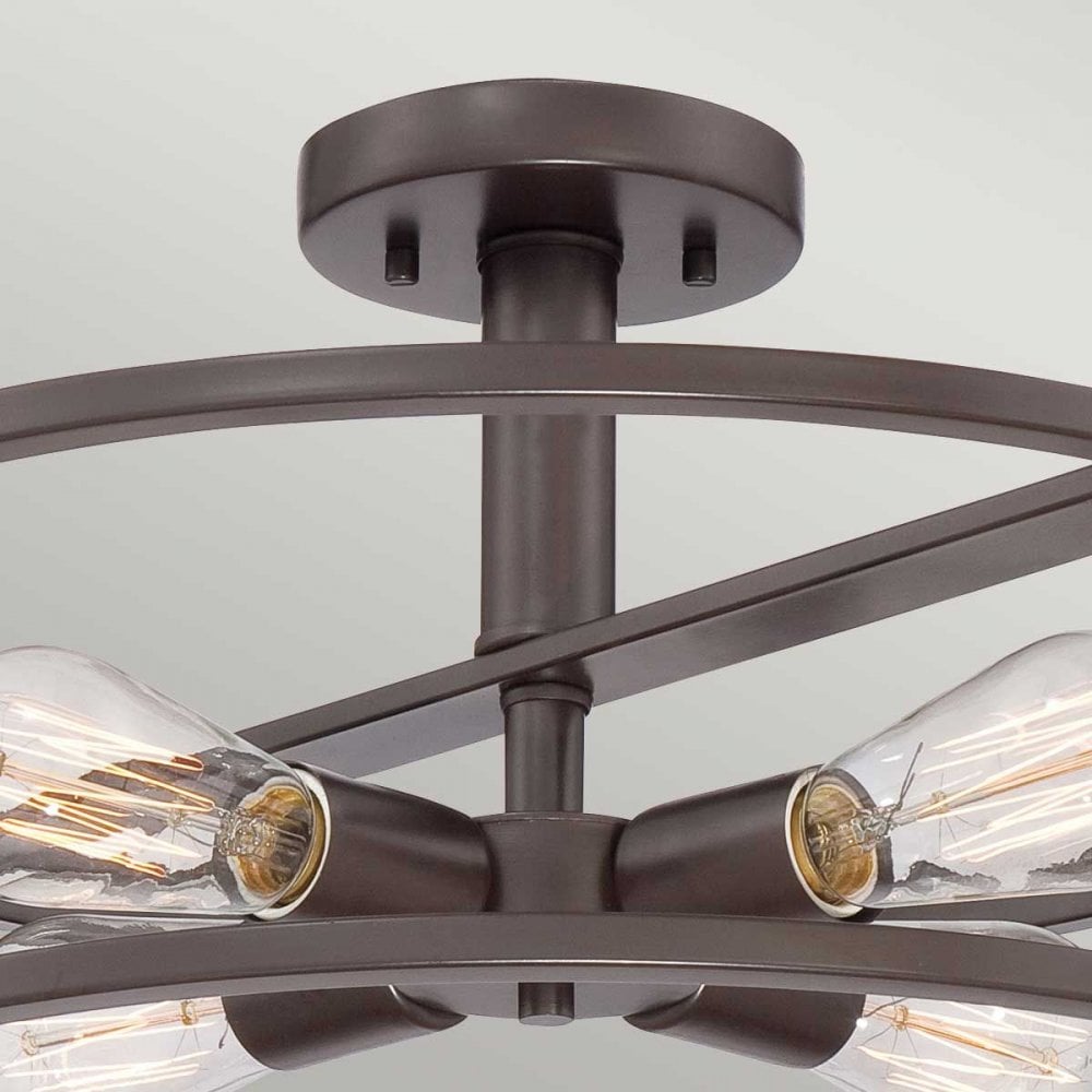 QZ-NEW-HARBOR-SF New Harbor 4 Light Semi-Flush Western Bronze