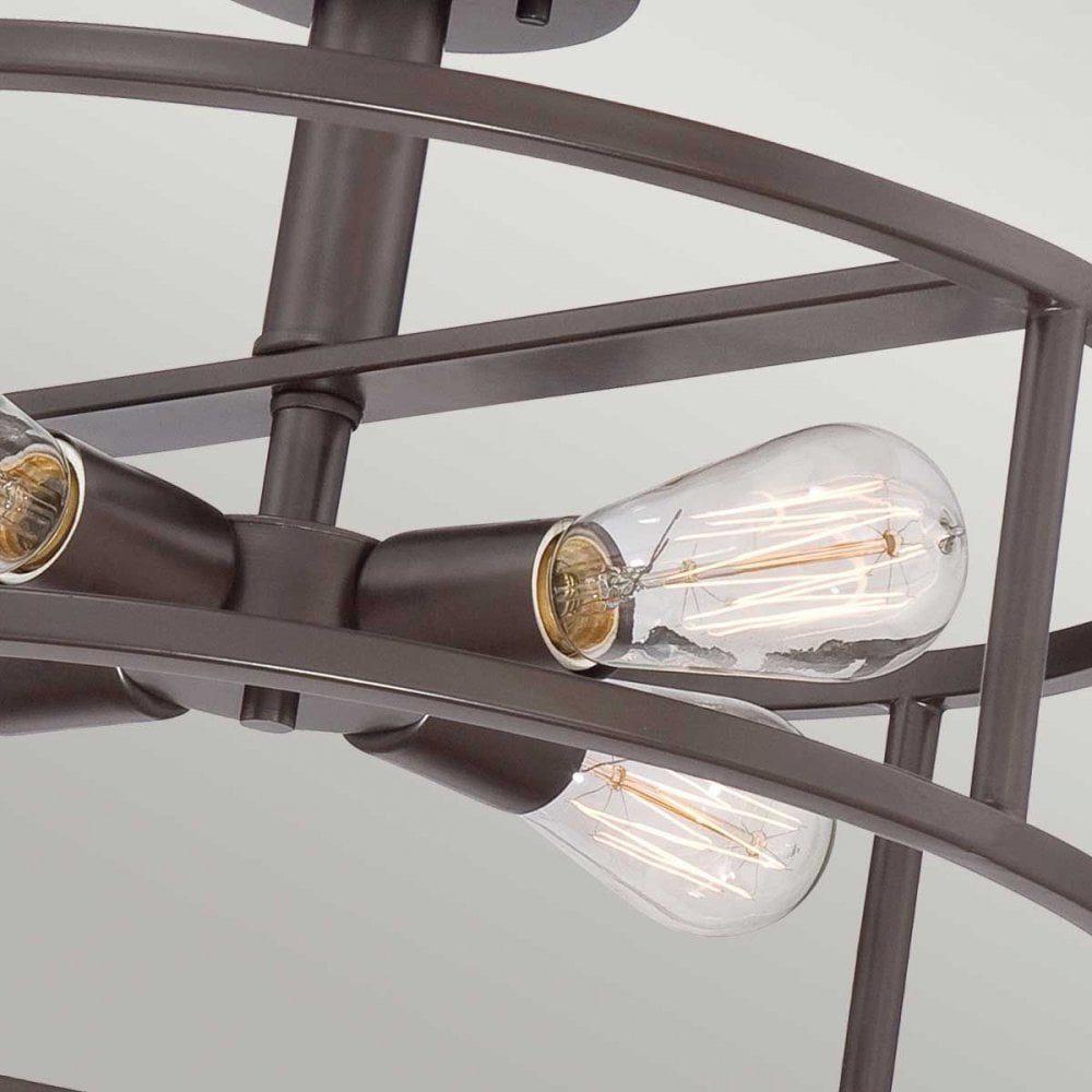 QZ-NEW-HARBOR-SF New Harbor 4 Light Semi-Flush Western Bronze