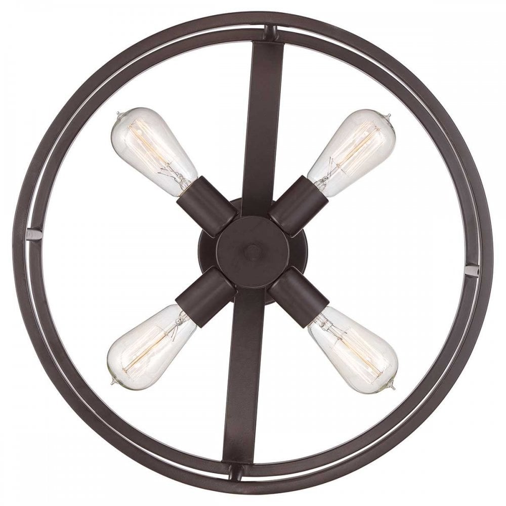 QZ-NEW-HARBOR-SF New Harbor 4 Light Semi-Flush Western Bronze