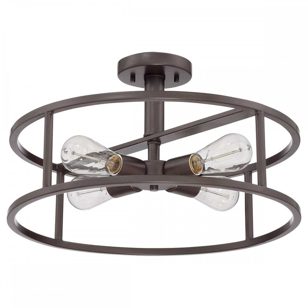QZ-NEW-HARBOR-SF New Harbor 4 Light Semi-Flush Western Bronze