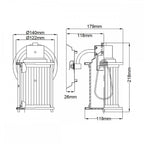 QZ-RIGGS1-BATH-WS Riggs 1 Light Wall Light Weathered Brass