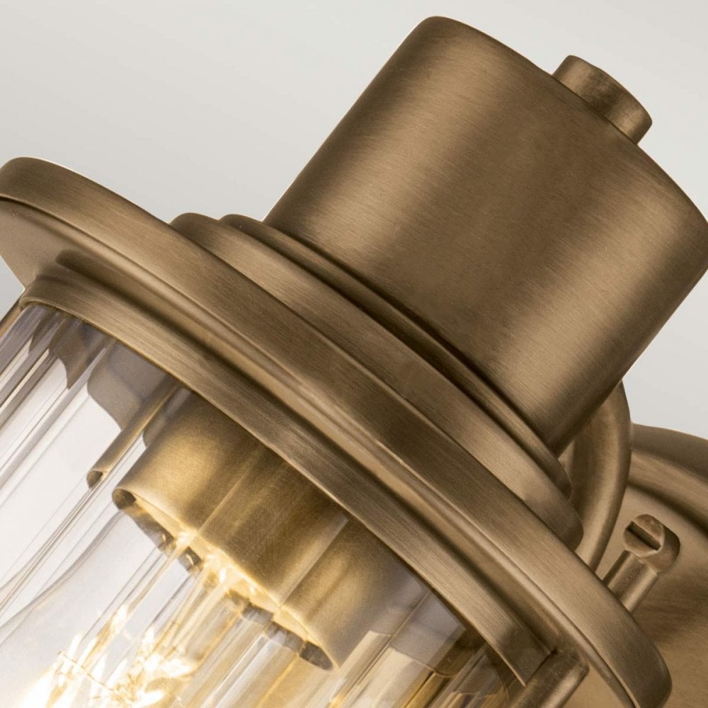 QZ-RIGGS1-BATH-WS Riggs 1 Light Wall Light Weathered Brass