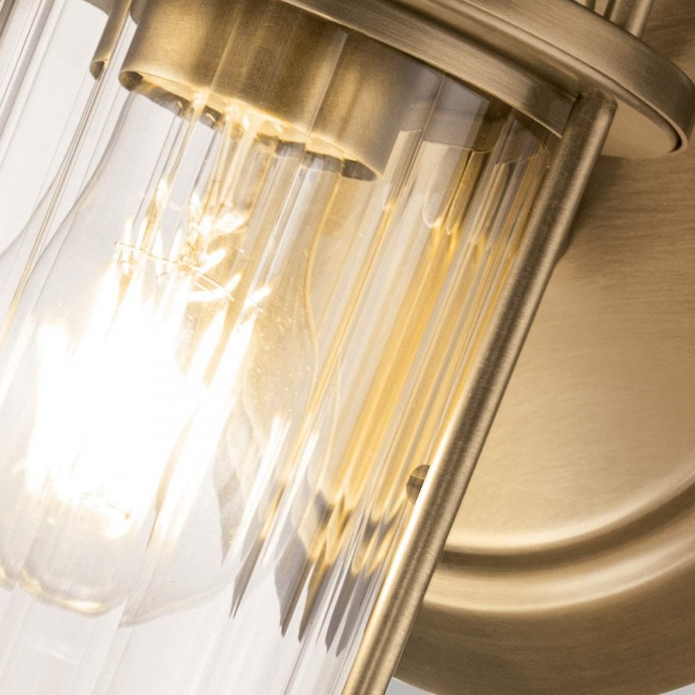 QZ-RIGGS1-BATH-WS Riggs 1 Light Wall Light Weathered Brass