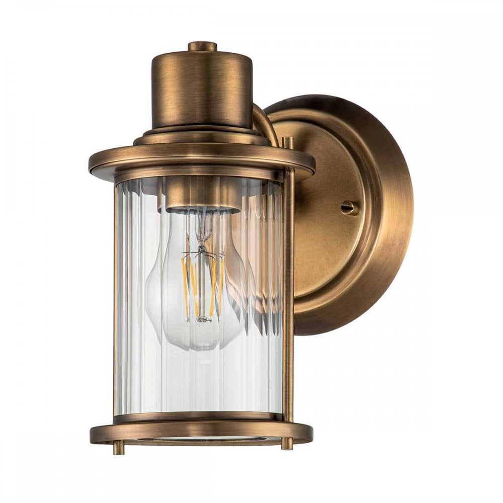 QZ-RIGGS1-BATH-WS Riggs 1 Light Wall Light Weathered Brass