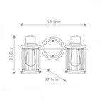 QZ-RIGGS2-BATH-WS Riggs 2 Light Wall Light Weathered Brass