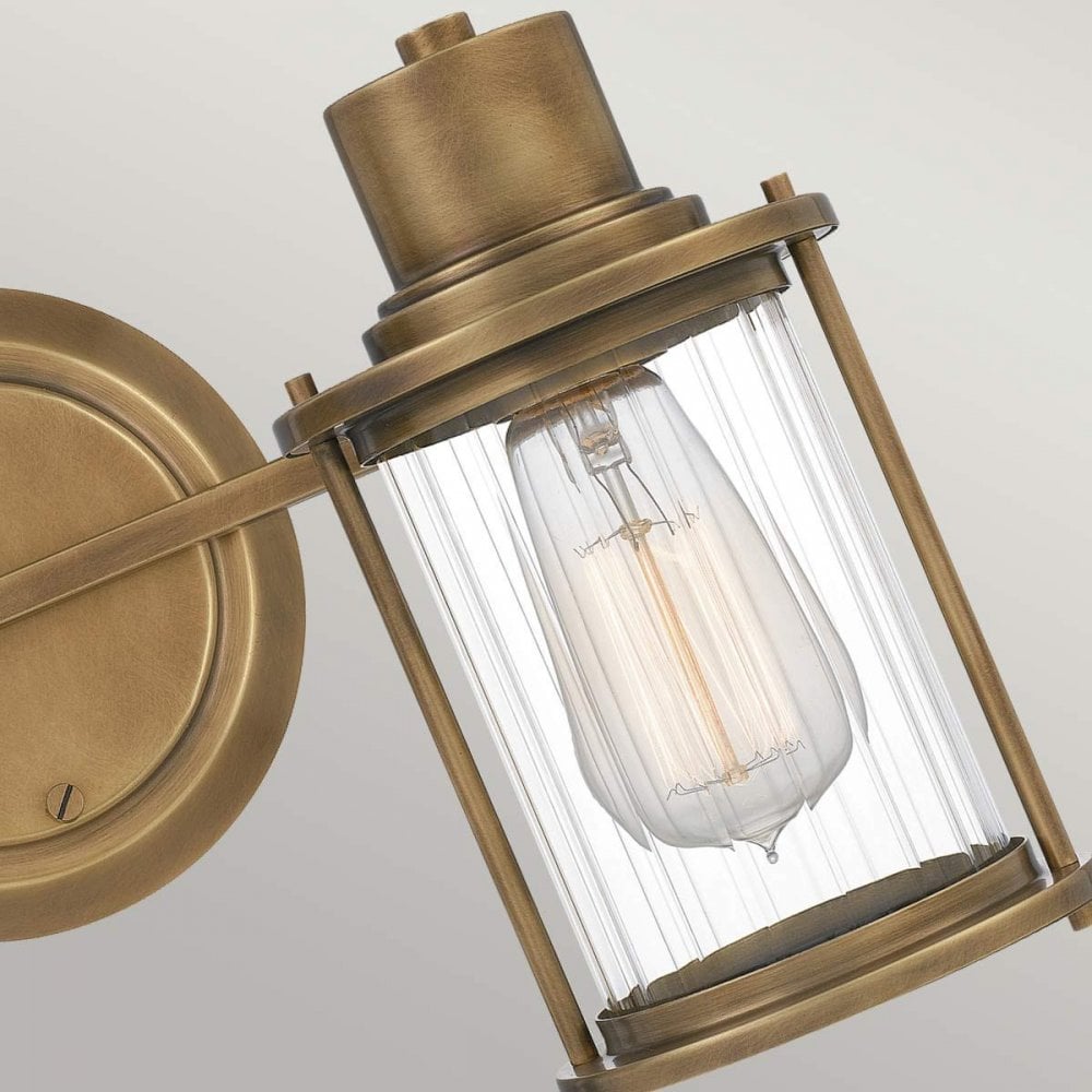 QZ-RIGGS2-BATH-WS Riggs 2 Light Wall Light Weathered Brass