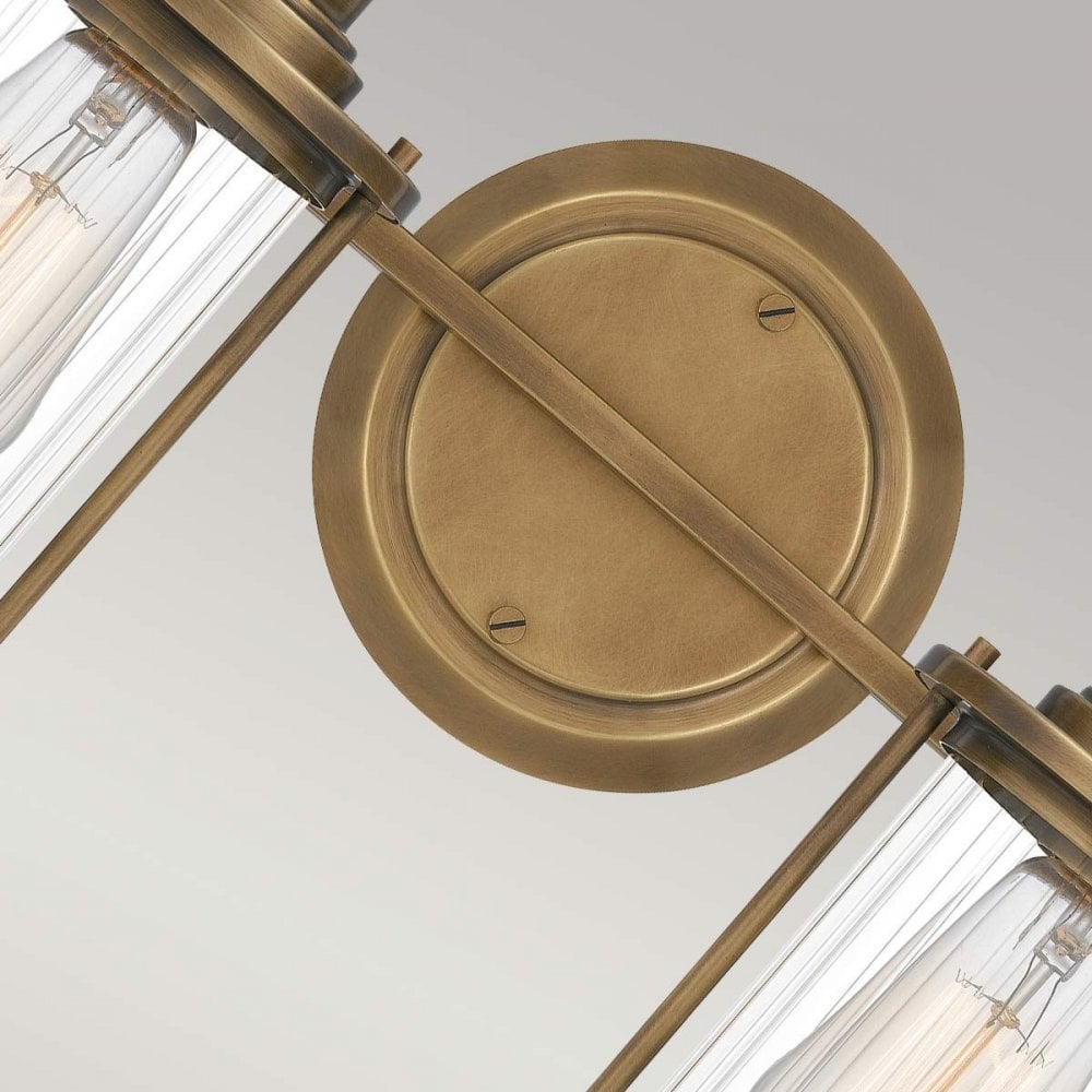 QZ-RIGGS2-BATH-WS Riggs 2 Light Wall Light Weathered Brass