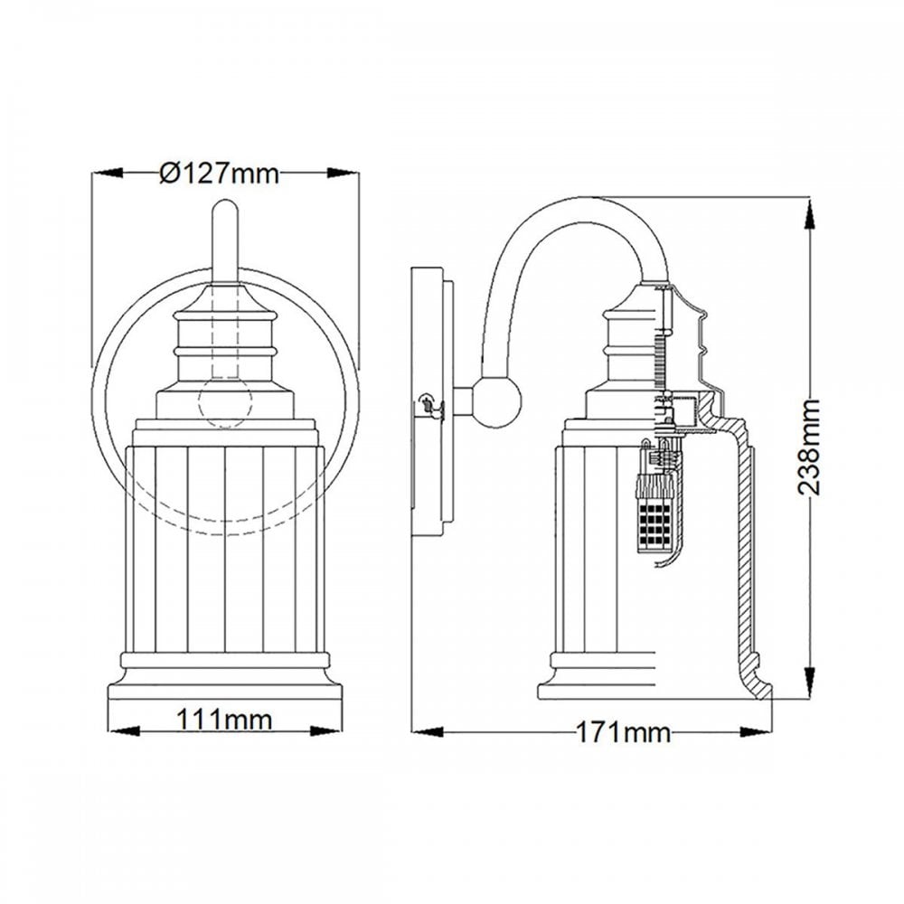 QZ-SWELL1-PC-BATH Swell 1 Light Wall Light Polished Chrome