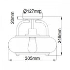QZ-TRILOGY-SFS-BN Trilogy 1 Light Semi-Flush Brushed Nickel