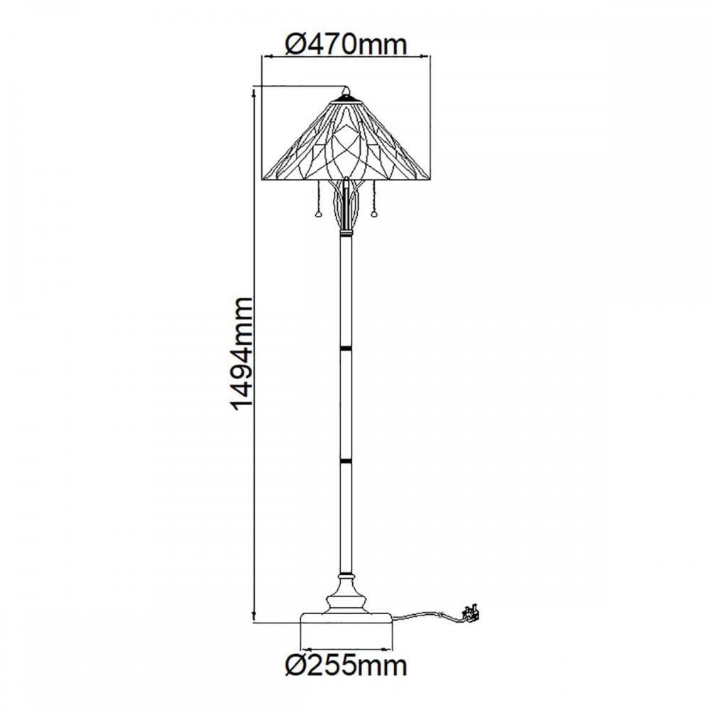 QZ-VICTORY-FL 2 Light Victory Floor Lamp Valiant Bronze