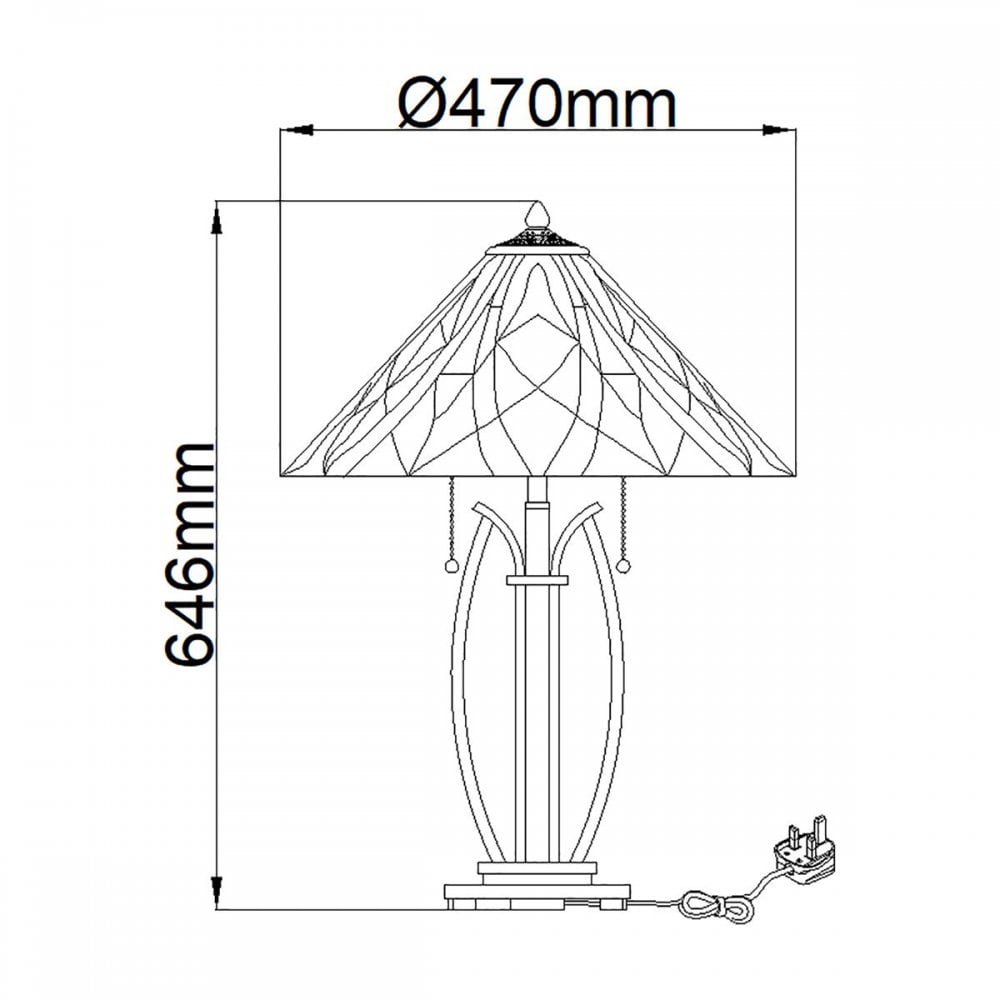 QZ-VICTORY-TL 2 Light Victory Table Lamp Valiant Bronze