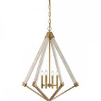 QZ-VIEW-POINT-L View Point 4 Light Chandelier Whitewash Wood Effect and Weathered Brass