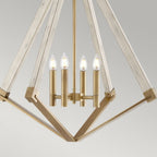 QZ-VIEW-POINT-L View Point 4 Light Chandelier Whitewash Wood Effect and Weathered Brass