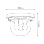 QZ-WHISTLING-F-BB Whistling 3 Light Flush Brushed Brass