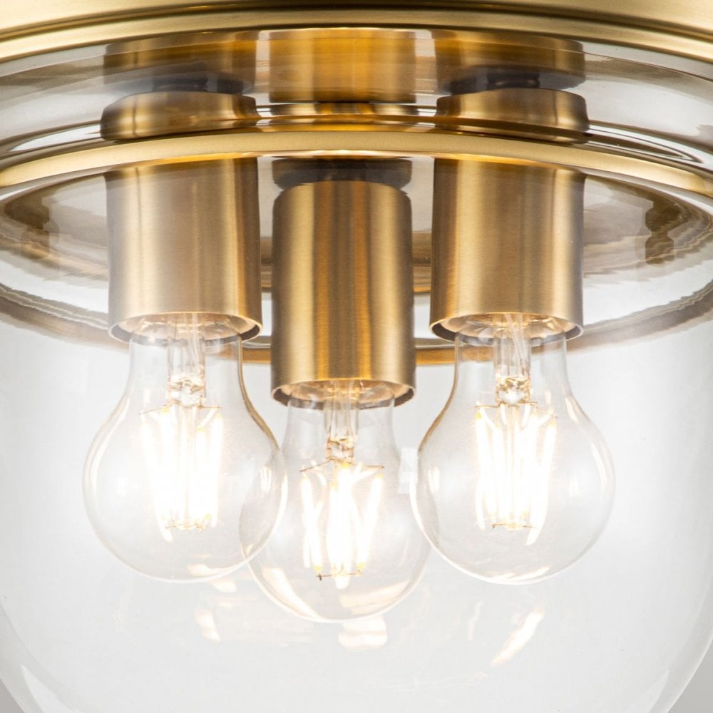 QZ-WHISTLING-F-BB Whistling 3 Light Flush Brushed Brass
