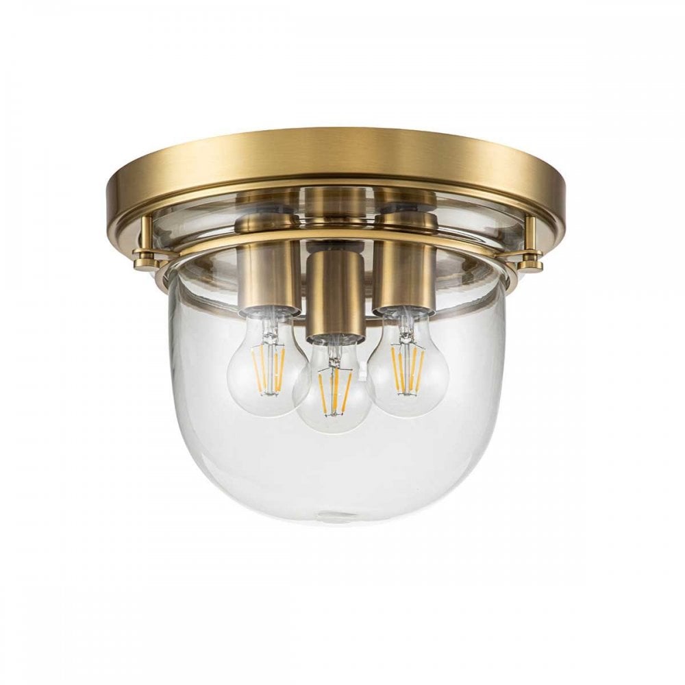 QZ-WHISTLING-F-BB Whistling 3 Light Flush Brushed Brass