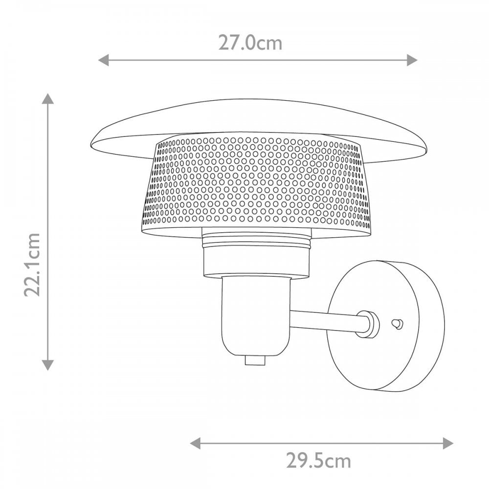 SATURNE Saturne 1 Light Wall Lantern Grey