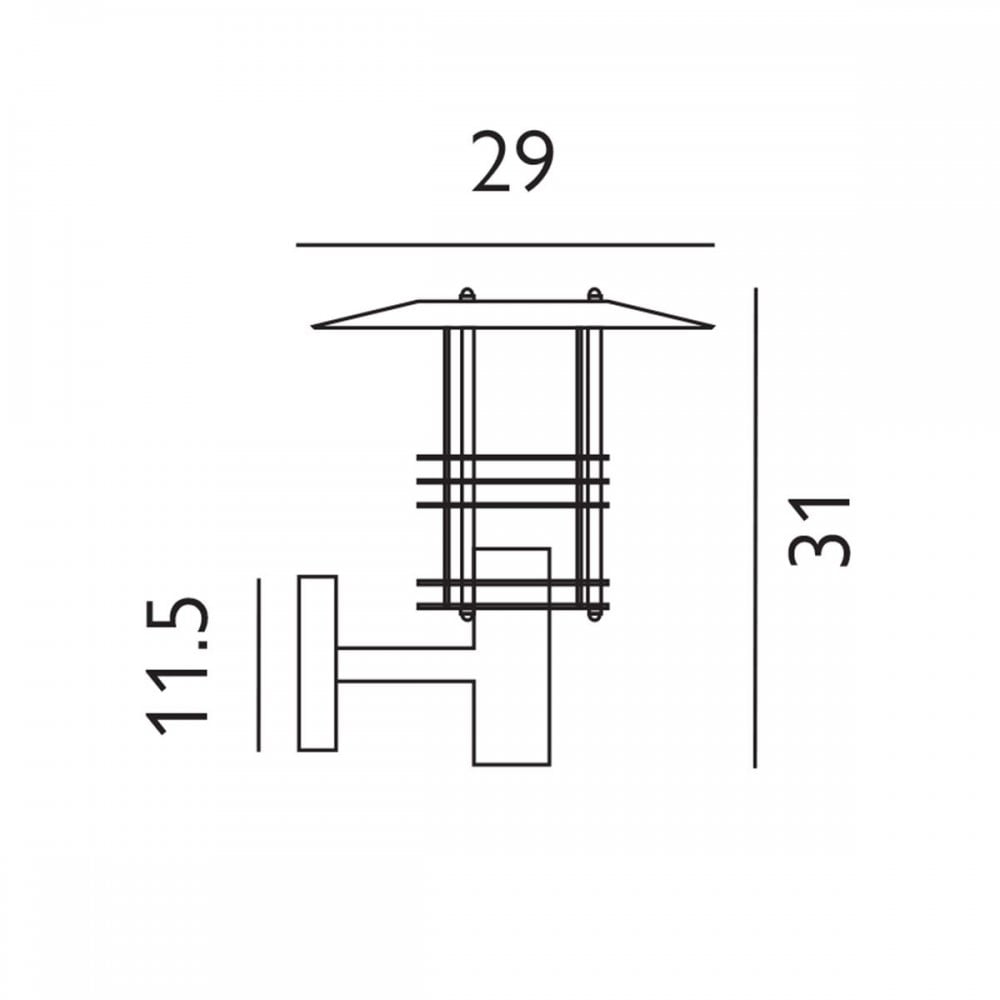 ST1-GALVANIZED Stockholm 1 Light Wall Lantern - Galvanised