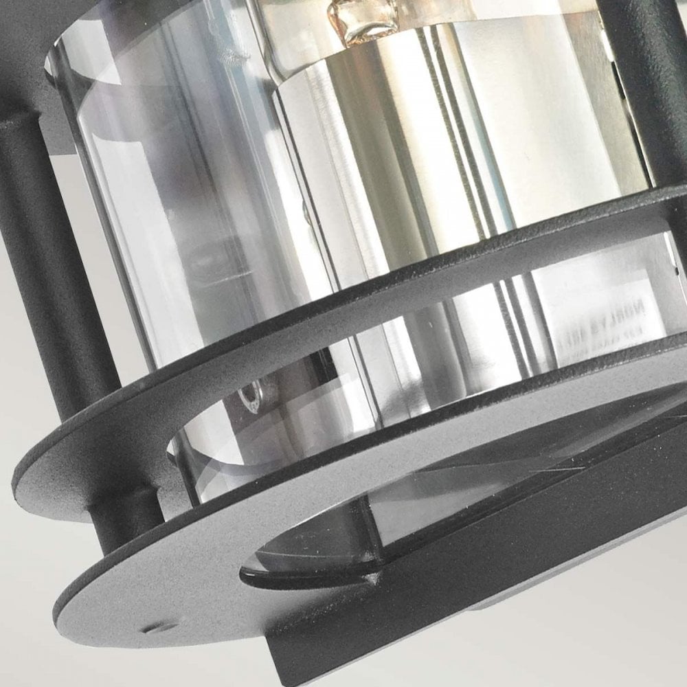 ST-FLU-E27-BLK-C Stockholm 1 Light Flush Light - Black With Clear Glass Black