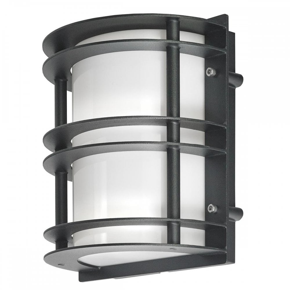 ST-FLU-E27-BLK-O Stockholm 1 Light Flush Light - Black With Opal Glass Black