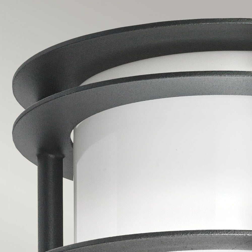 ST-FLU-E27-BLK-O Stockholm 1 Light Flush Light - Black With Opal Glass Black