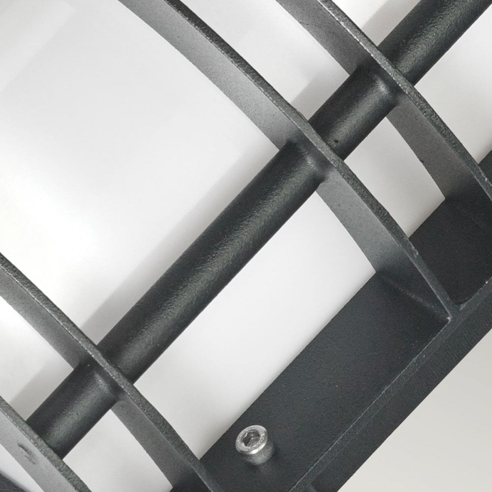 ST-FLU-E27-BLK-O Stockholm 1 Light Flush Light - Black With Opal Glass Black