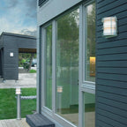 ST-FLU-E27-GAL-O Stockholm 1 Light Flush Light - Galvanised With Opal Glass Galvanised