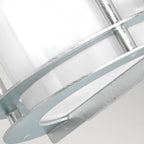 ST-FLU-E27-GAL-O Stockholm 1 Light Flush Light - Galvanised With Opal Glass Galvanised