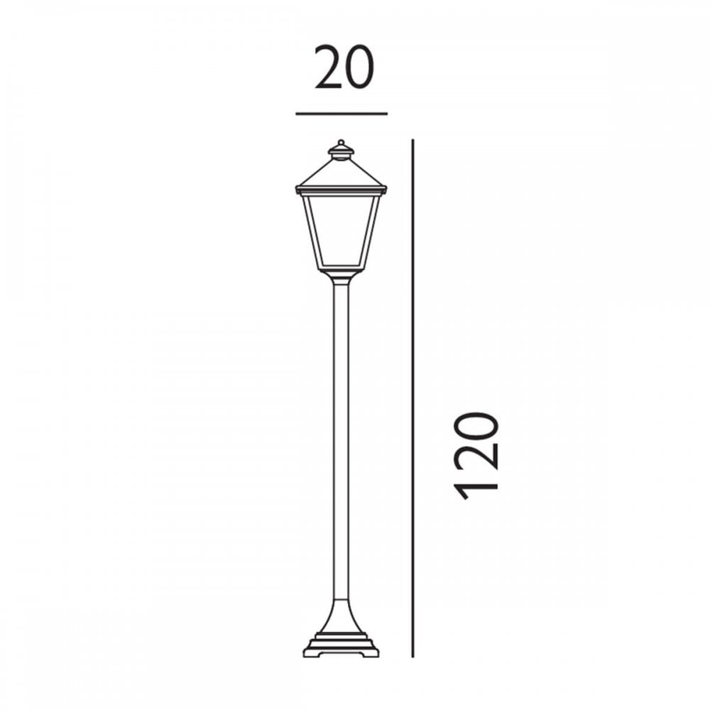 T4-BLACK Turin 1 Light Pillar - Black