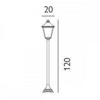 T4-BLACK Turin 1 Light Pillar - Black
