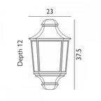 T9-WHITE Turin 1 Light Half Lantern - White