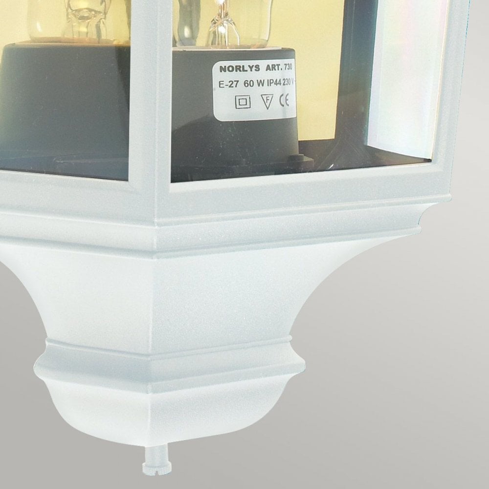 T9-WHITE Turin 1 Light Half Lantern - White
