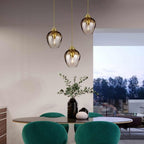 TIBER-P-AMBER Tiber 1 Light Pendant Brushed Brass/ Amber Glass
