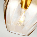 TIBER-P-AMBER Tiber 1 Light Pendant Brushed Brass/ Amber Glass