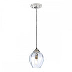 TIBER-P-CLEAR Tiber 1 Light Pendant Polished Nickel/ Clear Glass