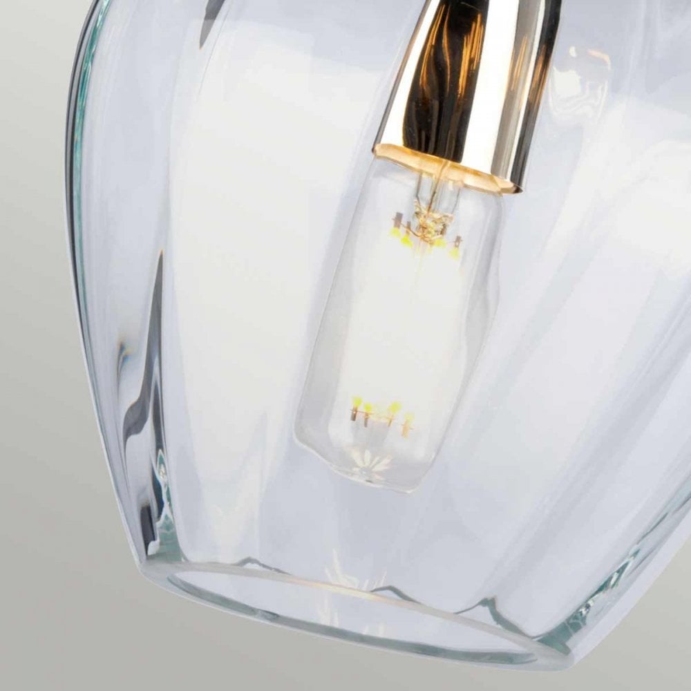 TIBER-P-CLEAR Tiber 1 Light Pendant Polished Nickel/ Clear Glass