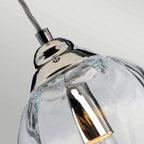 TIBER-P-CLEAR Tiber 1 Light Pendant Polished Nickel/ Clear Glass