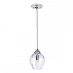 TIBER-P-CLEAR Tiber 1 Light Pendant Polished Nickel/ Clear Glass