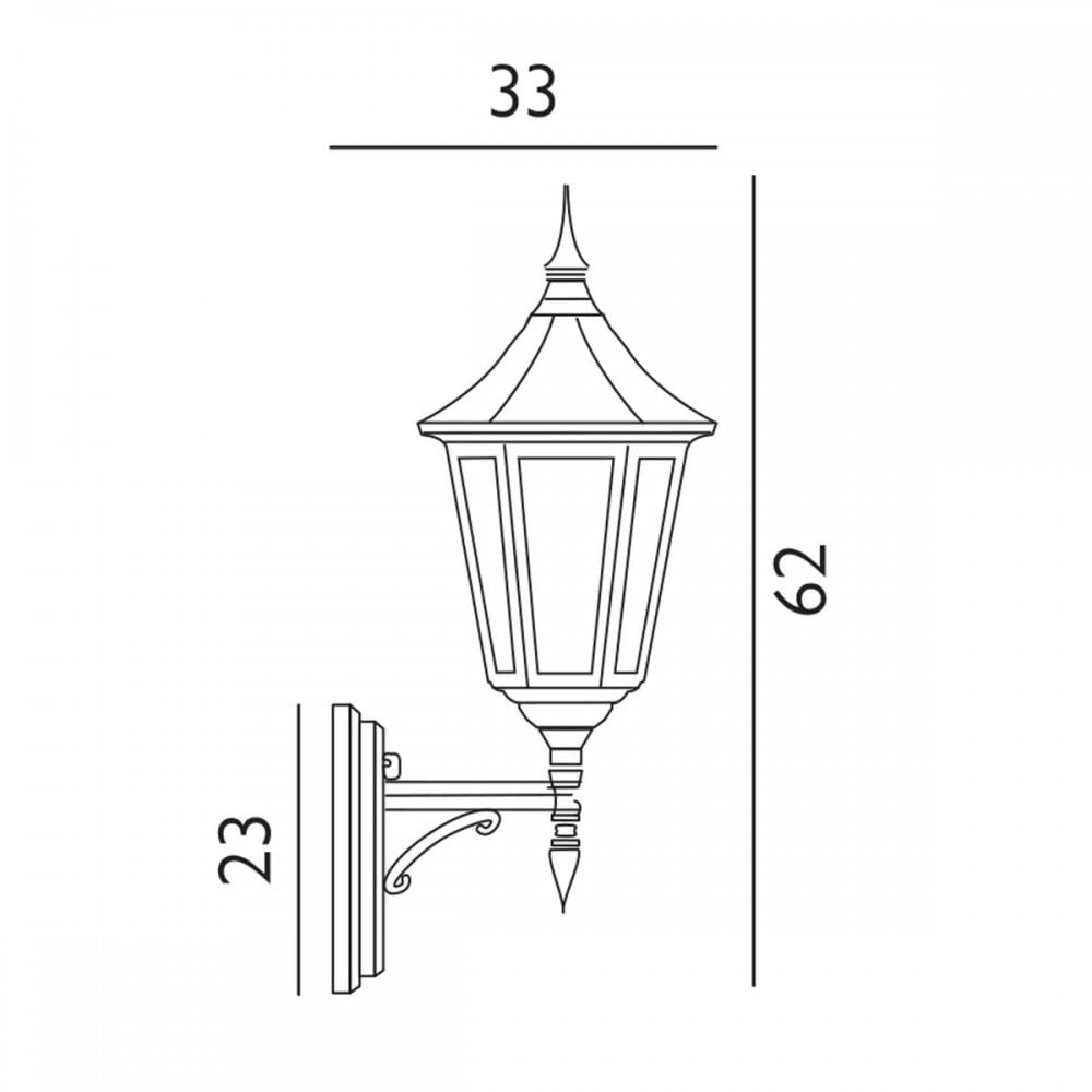 V1-BLACK Valencia 1 Light Up Lantern Black