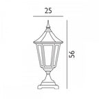 V3-BLACK Valencia 1 Light Pedestal Black