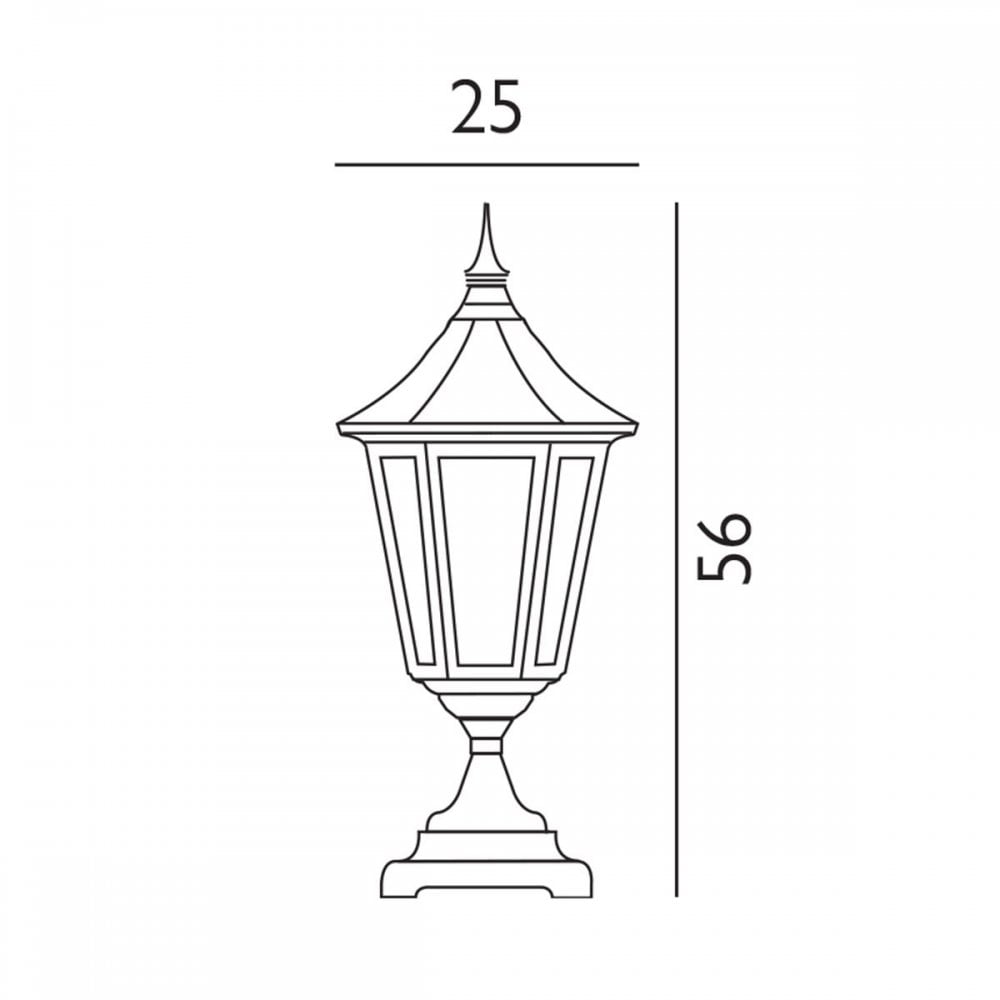 V3-BLACK Valencia 1 Light Pedestal Black