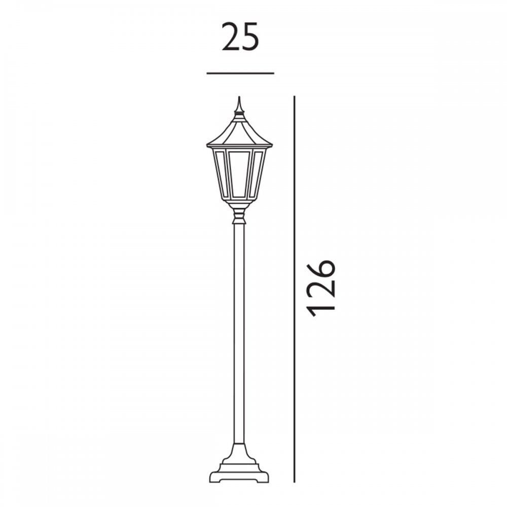 V4-BLACK Valencia 1 Light Pillar Black