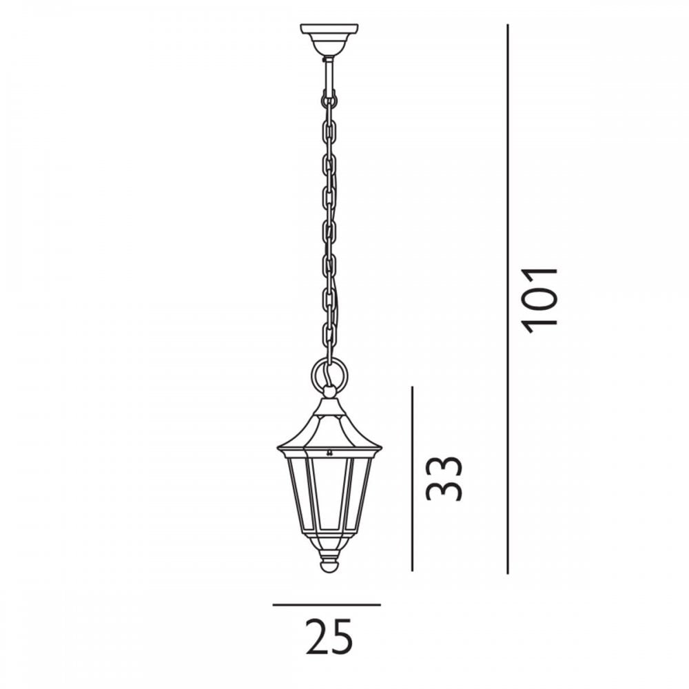 V8-BLACK Valencia 1 Light Chain Lantern Black