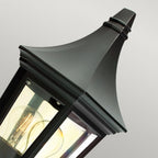 V9-BLACK Valencia 1 Light Half Lantern Black