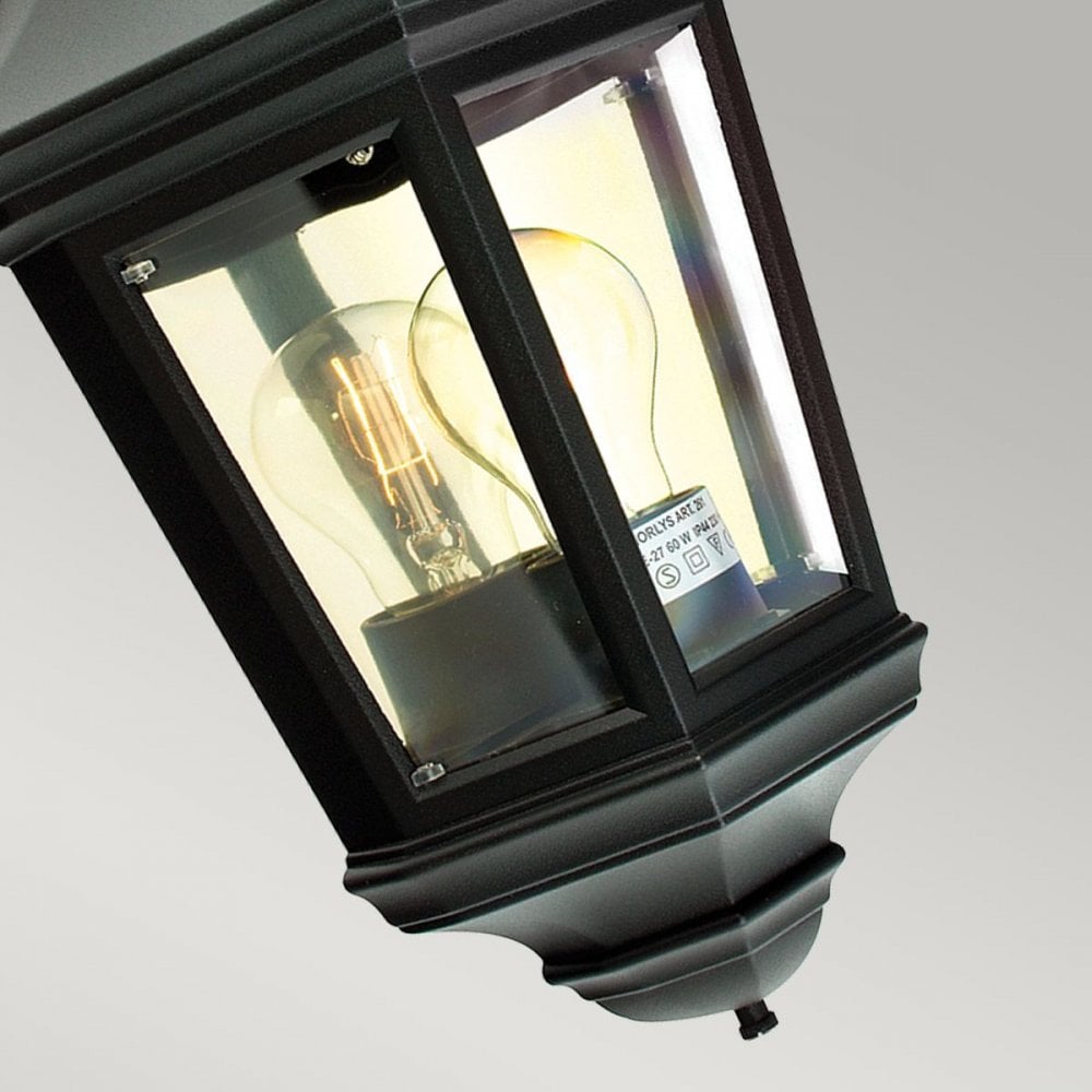 V9-BLACK Valencia 1 Light Half Lantern Black
