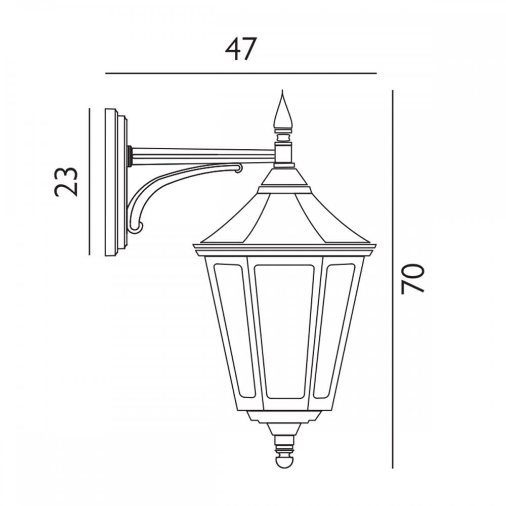 VG2-BLACK Valencia Grande 1 Light Down Lantern Black