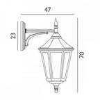 VG2-BLACK Valencia Grande 1 Light Down Lantern Black