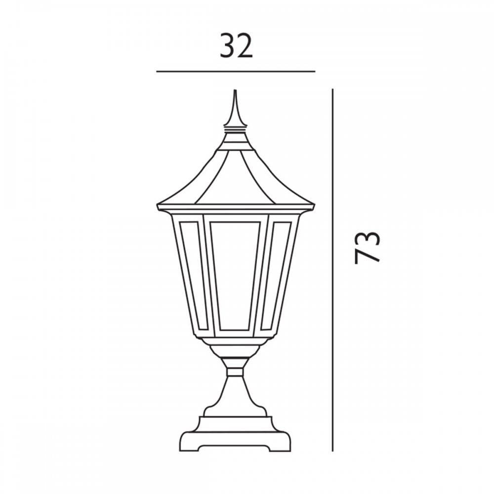 VG3-BLACK Valencia Grande 1 Light Pedestal Black