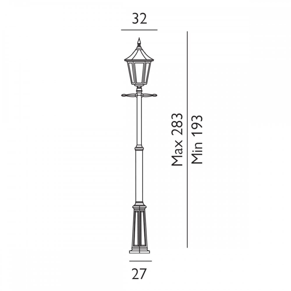 VG5-BLACK Valencia Grande 1 Light Signal Post Black