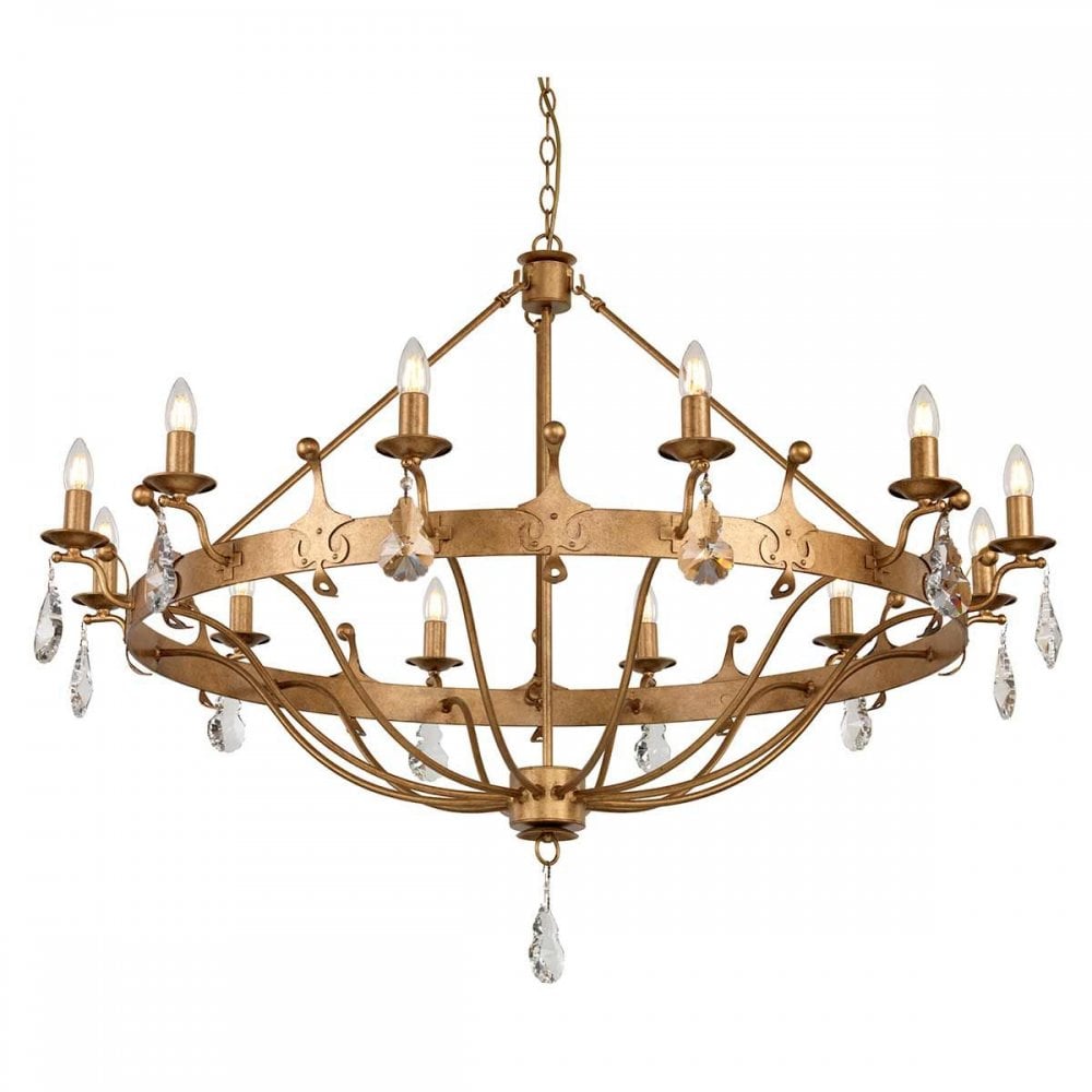 WINDSOR12-GOLD Windsor 12 Light Chandelier Gold Patina